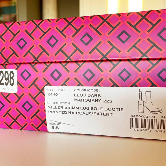 Tory Burch Miller Lug Booties leopard 5.5 - Picture 6 of 10